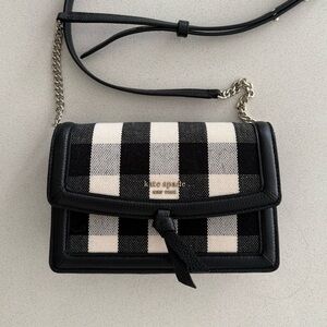 NWT Kate Spade Black and White Checkered Crossbody Bag